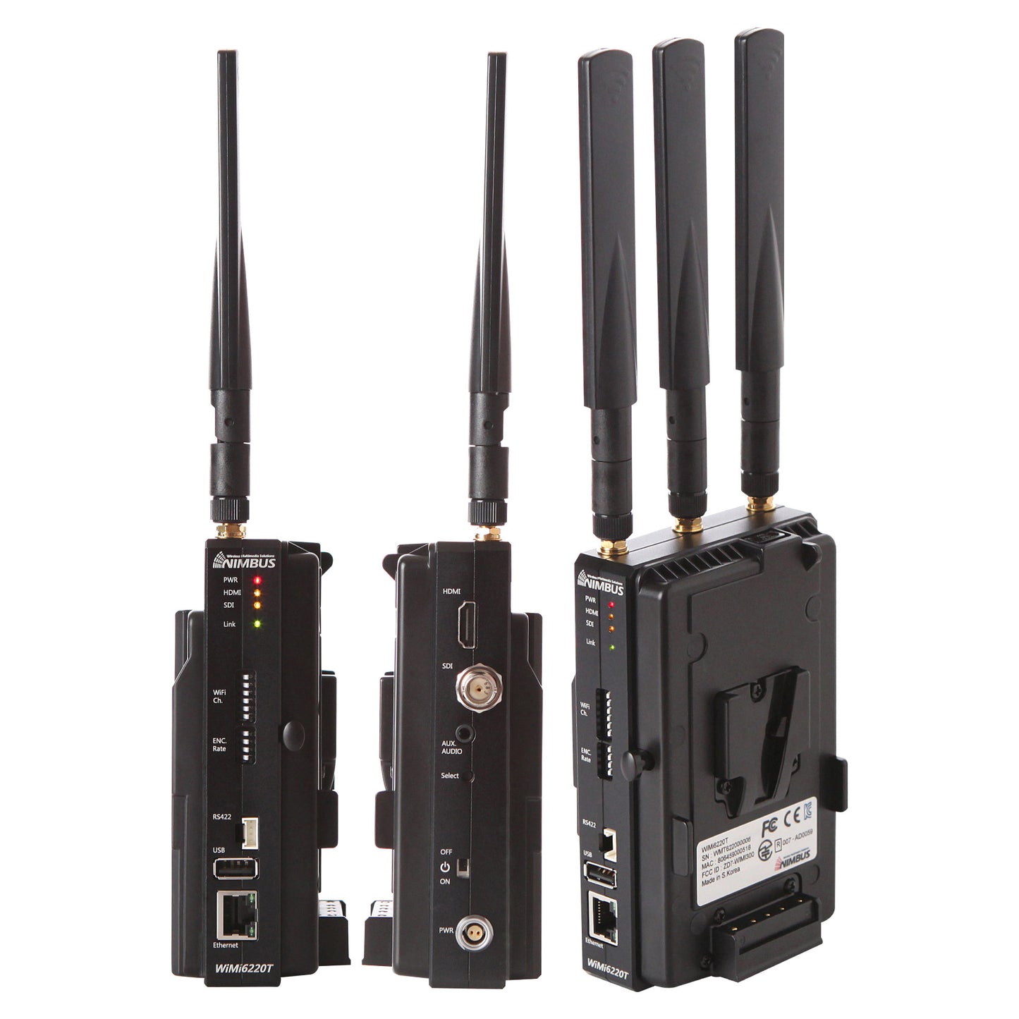 Nimbus WiMi6220 Wireless HD/3G-SDI / HDMI H.264 Encoder/TX & Decoder/RX Set (Gold Mount)