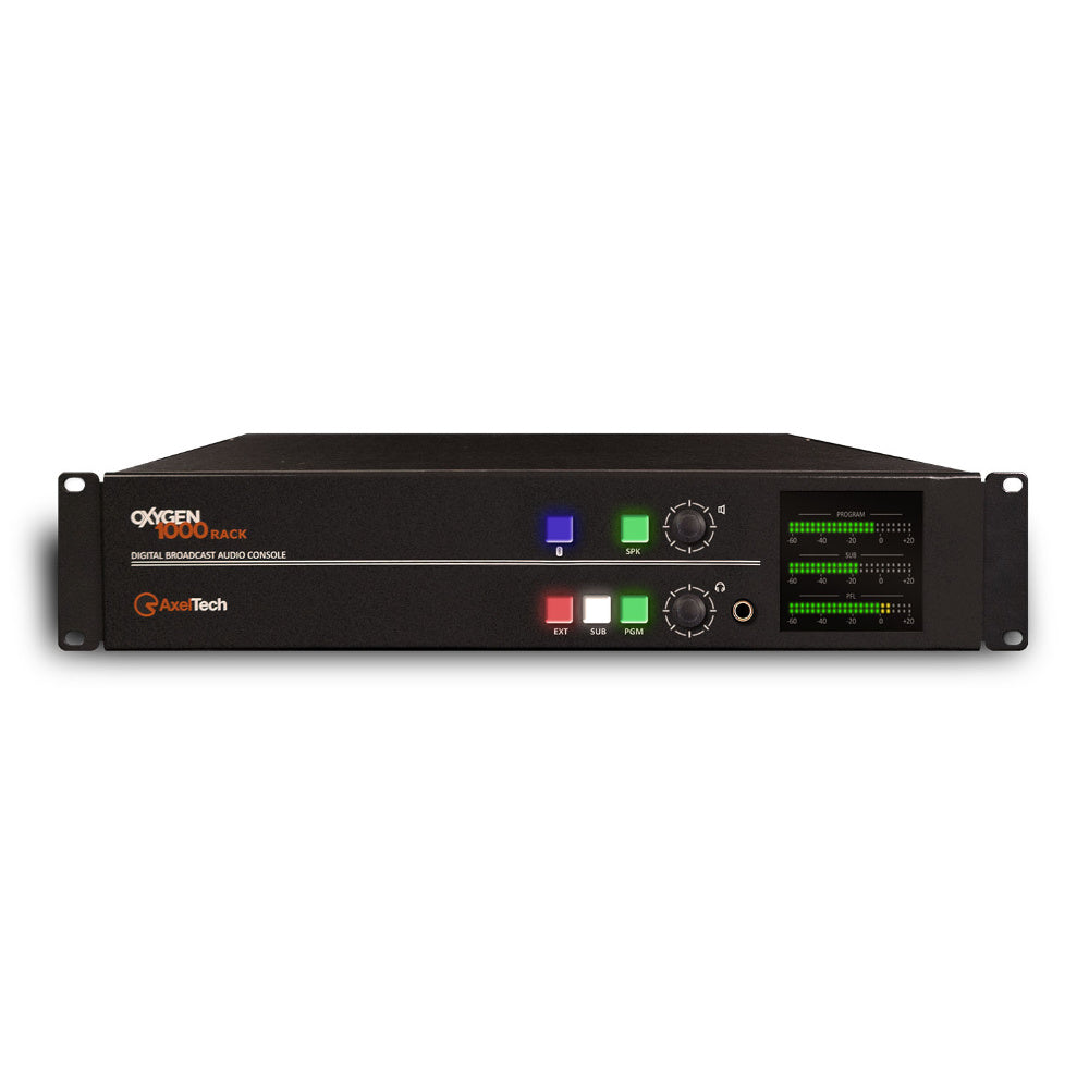 Axel Oxygen 1000 BT Digital Broadcast Console Rack with 8 Channel Dante Interface