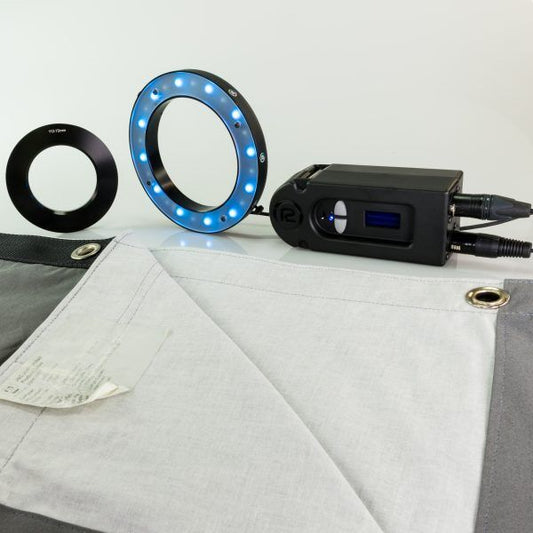 Reflecmedia 12'x7' Wideshot Drape with Small Dual LiteRing and Controller.