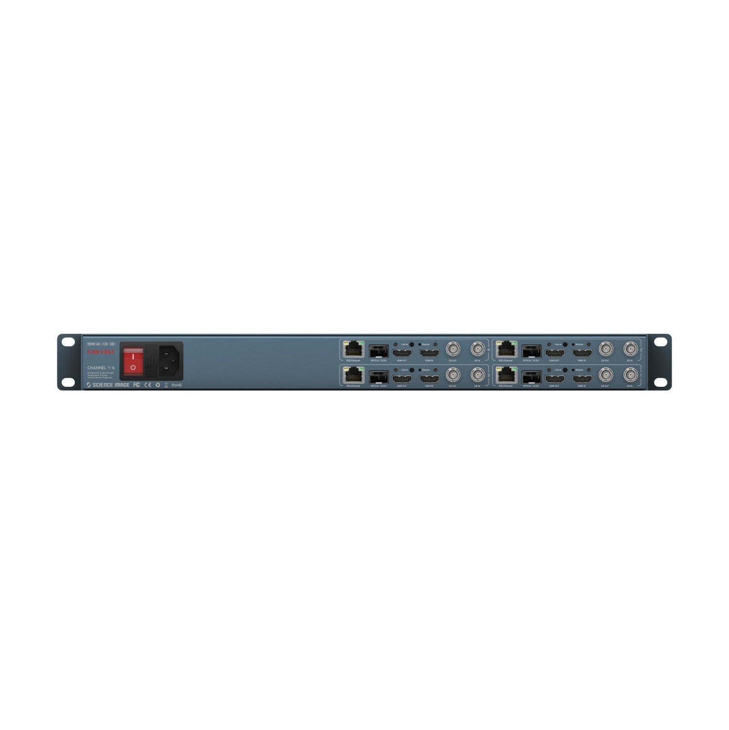 Science Image Flow Edge 4CH - 4-channel 1U Rack-mount 4K Up/Down/Cross Converter.