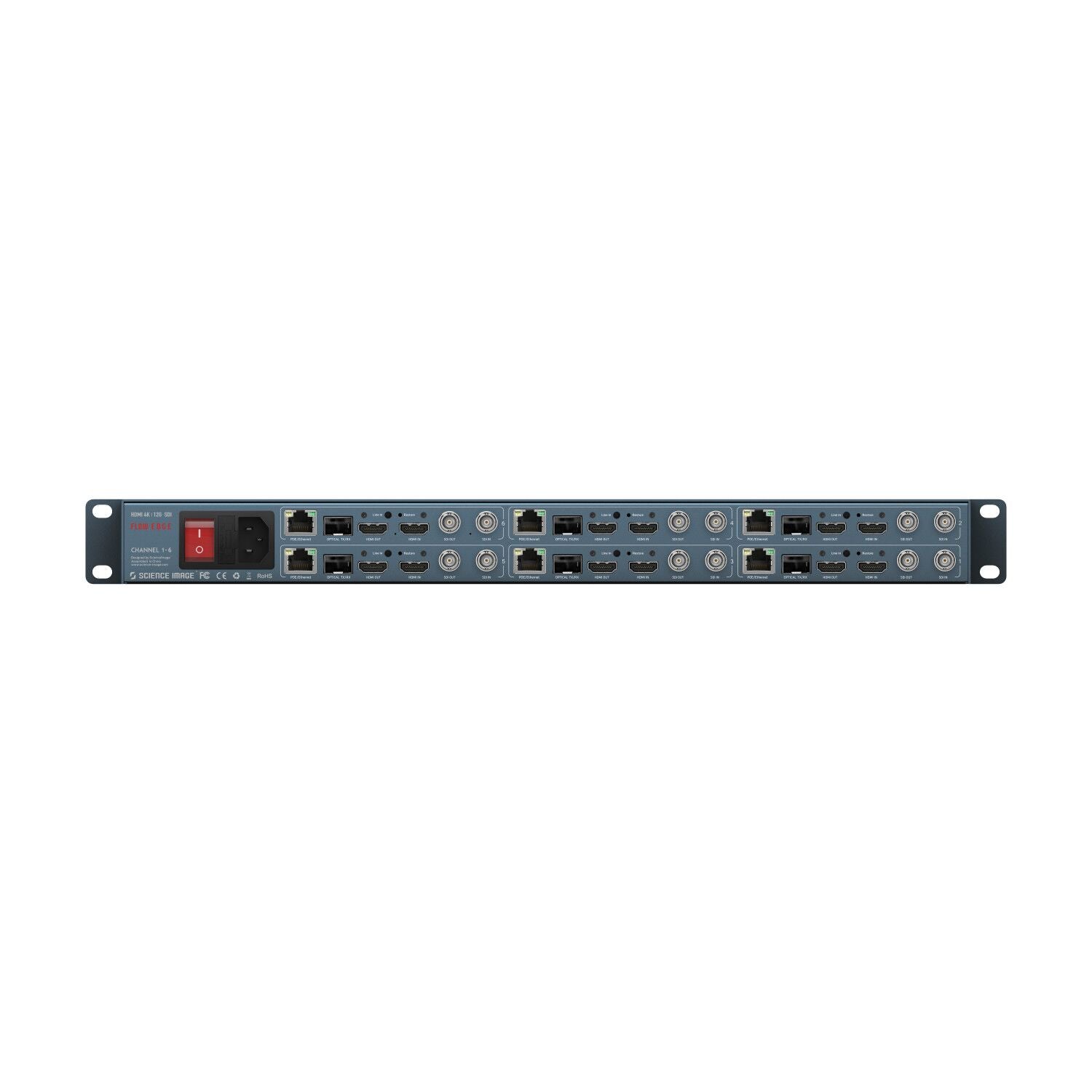 Science Image Flow Edge 6CH - 6-channel 1U Rack-mount 4K Up/Down/Cross Converter.