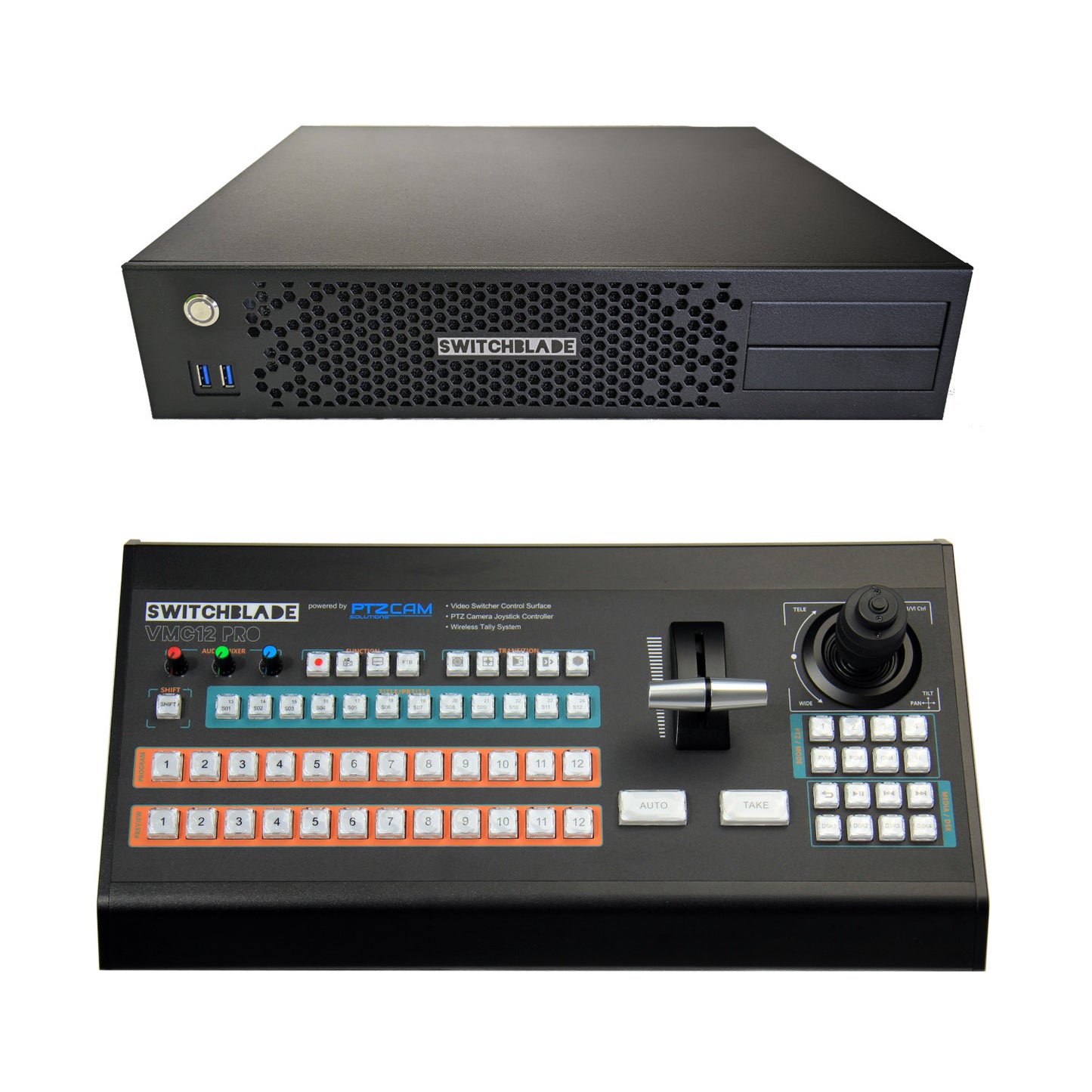 Switchblade LPU2 - Compact 2U 4x SDI Input vMix 4K Video Switcher with VMC12 PRO Control Surface