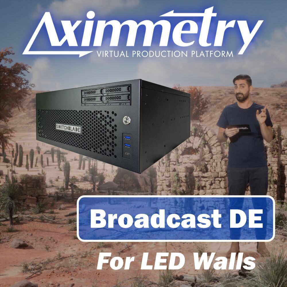 Switchblade LPU4 Virtual Production Workstation with Aximmetry Broadcast DE for LED Walls