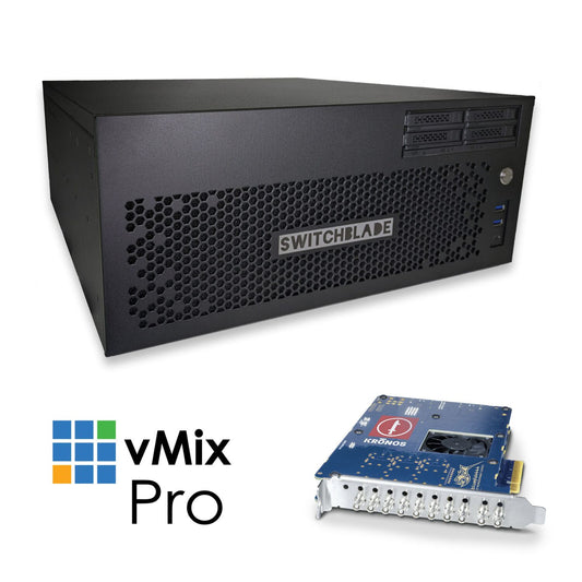 Switchblade LPU4 Enterprise with vMix Pro and Bluefish444 Kronos K8 8-channel SDI I/O.