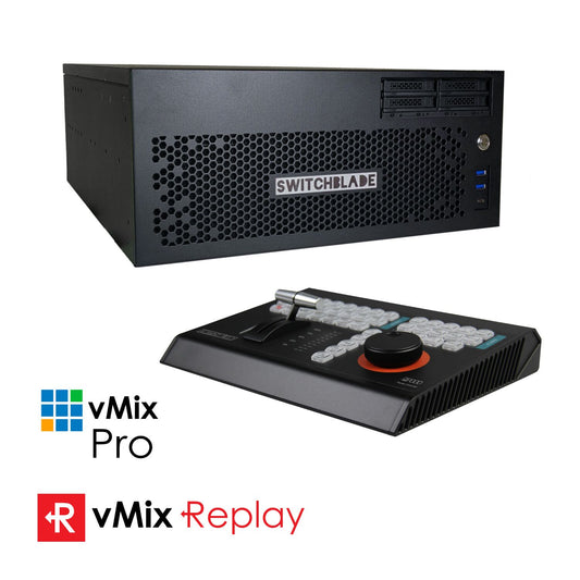 Switchblade LPU4 4U vMix Replay System with 8-input/4-output SDI channels and 8CH Replay Controller