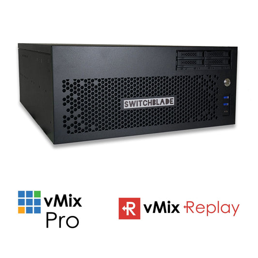 Switchblade LPU4 4U vMix Replay System, 8-input 2-output SDI.