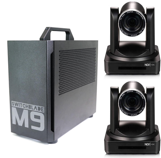 Switchblade M9 vMix switcher - Bundle with Two (2) PTZ 20X Zoom Cameras.