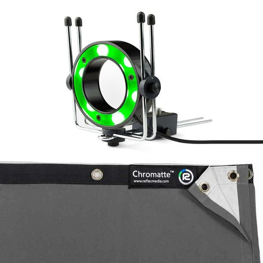 Reflecmedia 8'x8' Deskshoot Lite Chromatte Backdrop with Green MicroLite.