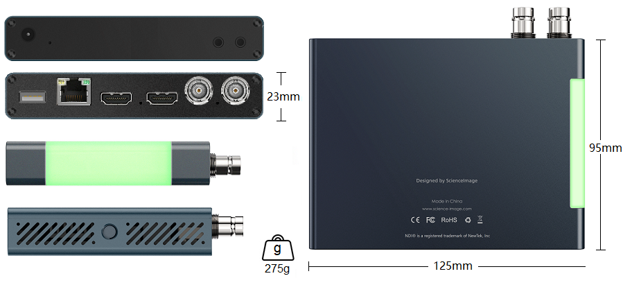 Science Image NDI HD mini - SDI & HDMI Full NDI Converter with Mounting Bracket