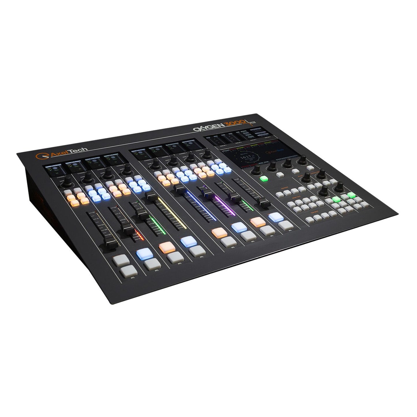 Axel Oxygen 3000 Plus Digital Broadcast 8 Fader Audio Console with 16 Channel Dante Interface