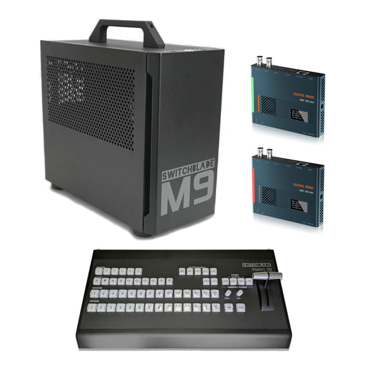 Switchblade M9 TC Mini with VMC14 TC - TriCaster Mini S Platform with Control Surface and Two NDI Encoders.