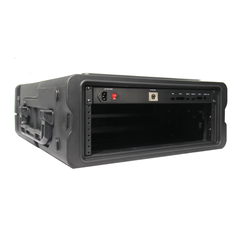 Switchblade GoRack 322 - Portable Broadcasting 3U Rack Case with 21.5-inch Monitor and Control Panel Workspace