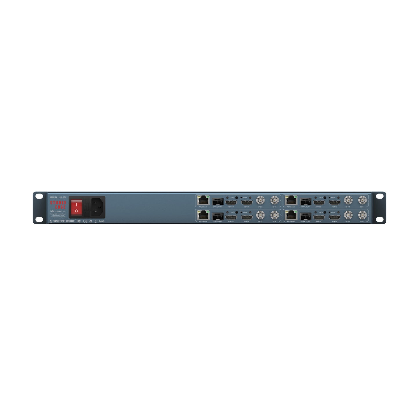 Science Image Studio Edge 4CH - 4-channel 1U Rack-mount Bi-Directional 4K SDI / HDMI Full NDI Converter