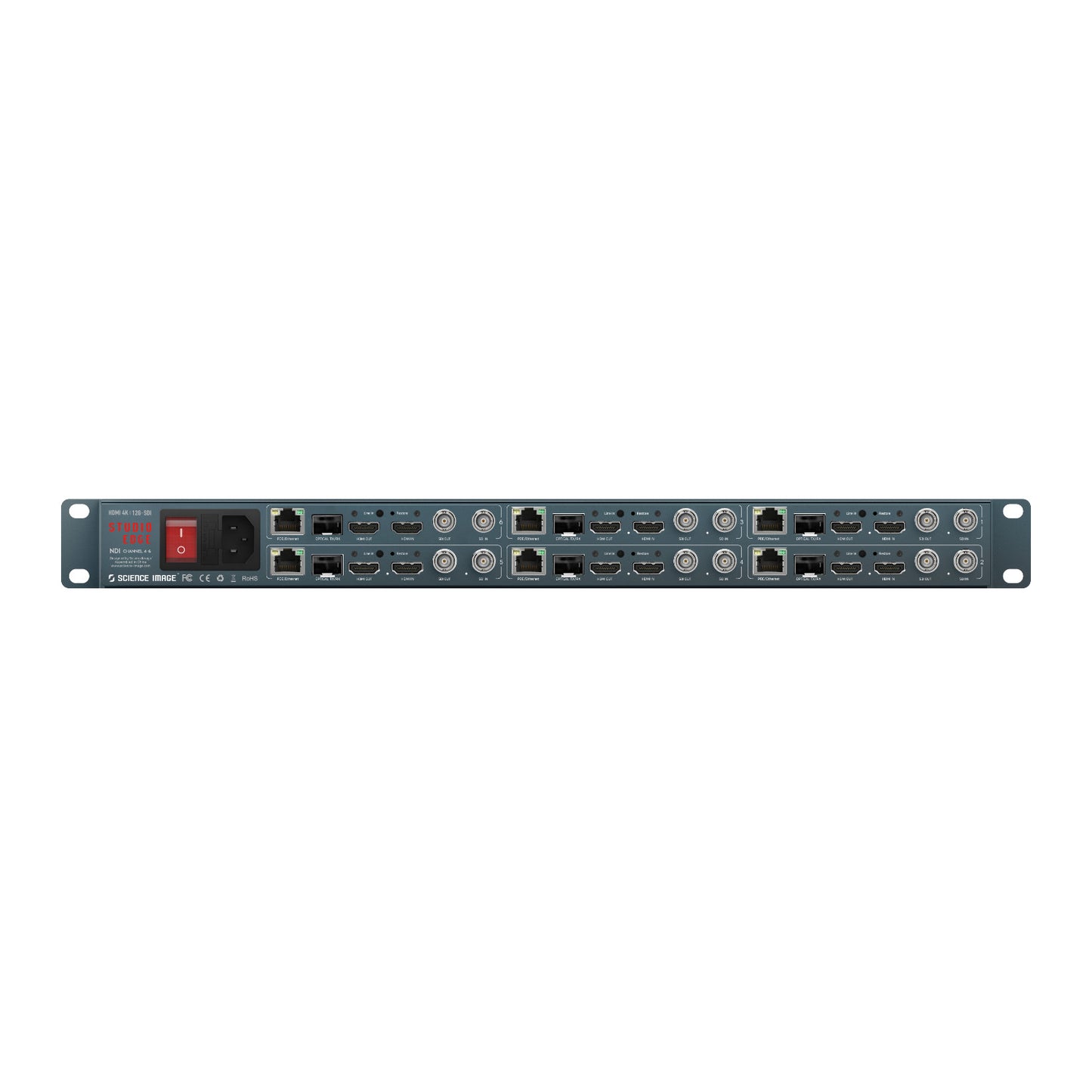 Science Image Studio Edge G 6CH - 6-channel 1U Rack-mount 4K SDI / HDMI Full NDI Converter with Genlock