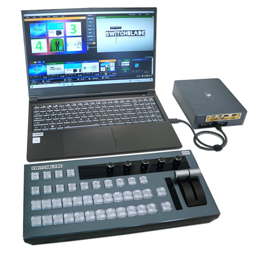 Switchblade Flyte Laptop Production System with vMix 4K, 2 SDI and 2 HDMI Inputs, VMC12 Controller.