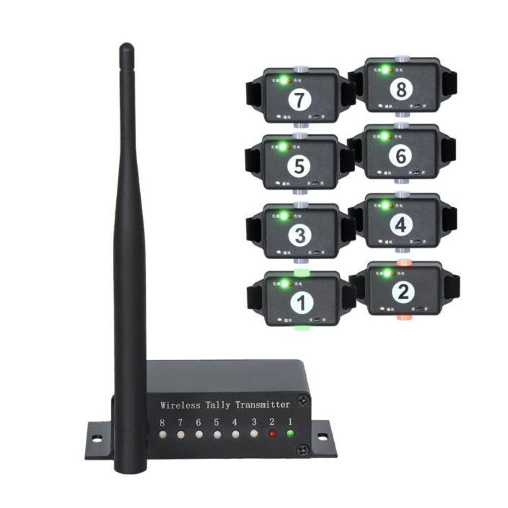 PTZCam TALLY8 Wireless Tally System with Switchblade VMC12 vMix Control Surface