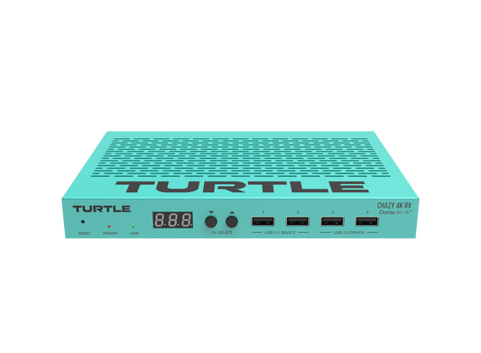 Turtle CHAZY 4K RX - Dante AV-A and JPEG 2000 to HDMI 2.0 Decoder.