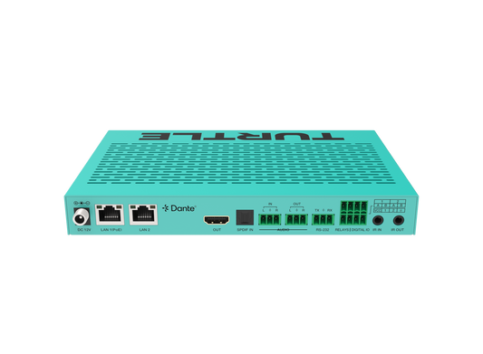 Turtle CHAZY 4K RX - Dante AV-A and JPEG 2000 to HDMI 2.0 Decoder.