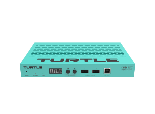 Turtle CHAZY 4K TX - HDMI 2.0 to Dante AV-A and JPEG 2000 Encoder.