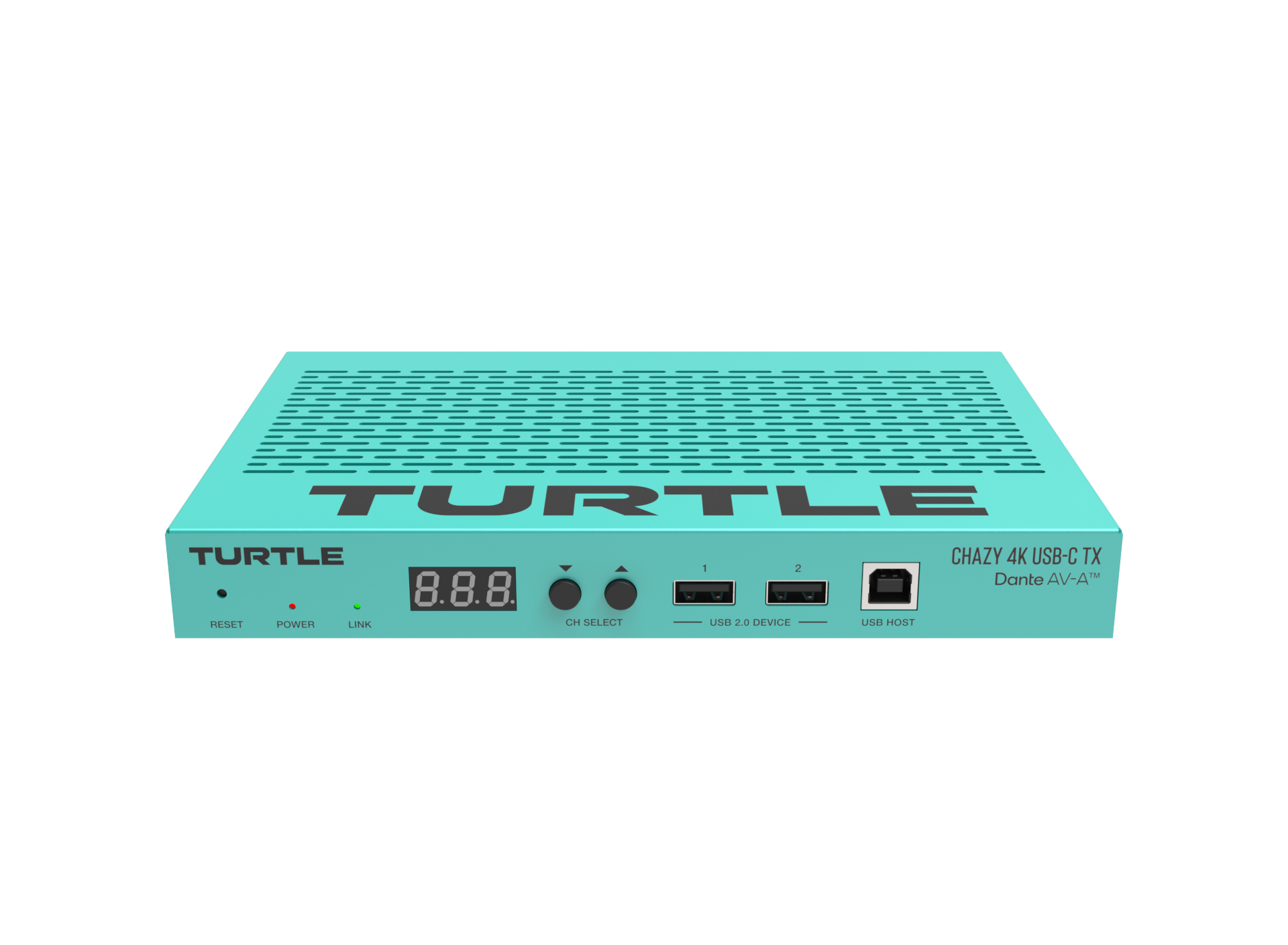 Turtle CHAZY 4K USB-C TX - HDMI 2.0 and USB-C to Dante AV-A and JPEG 2000 Encoder.