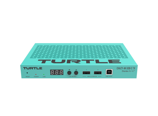Turtle CHAZY 4K USB-C TX - HDMI 2.0 and USB-C to Dante AV-A and JPEG 2000 Encoder.