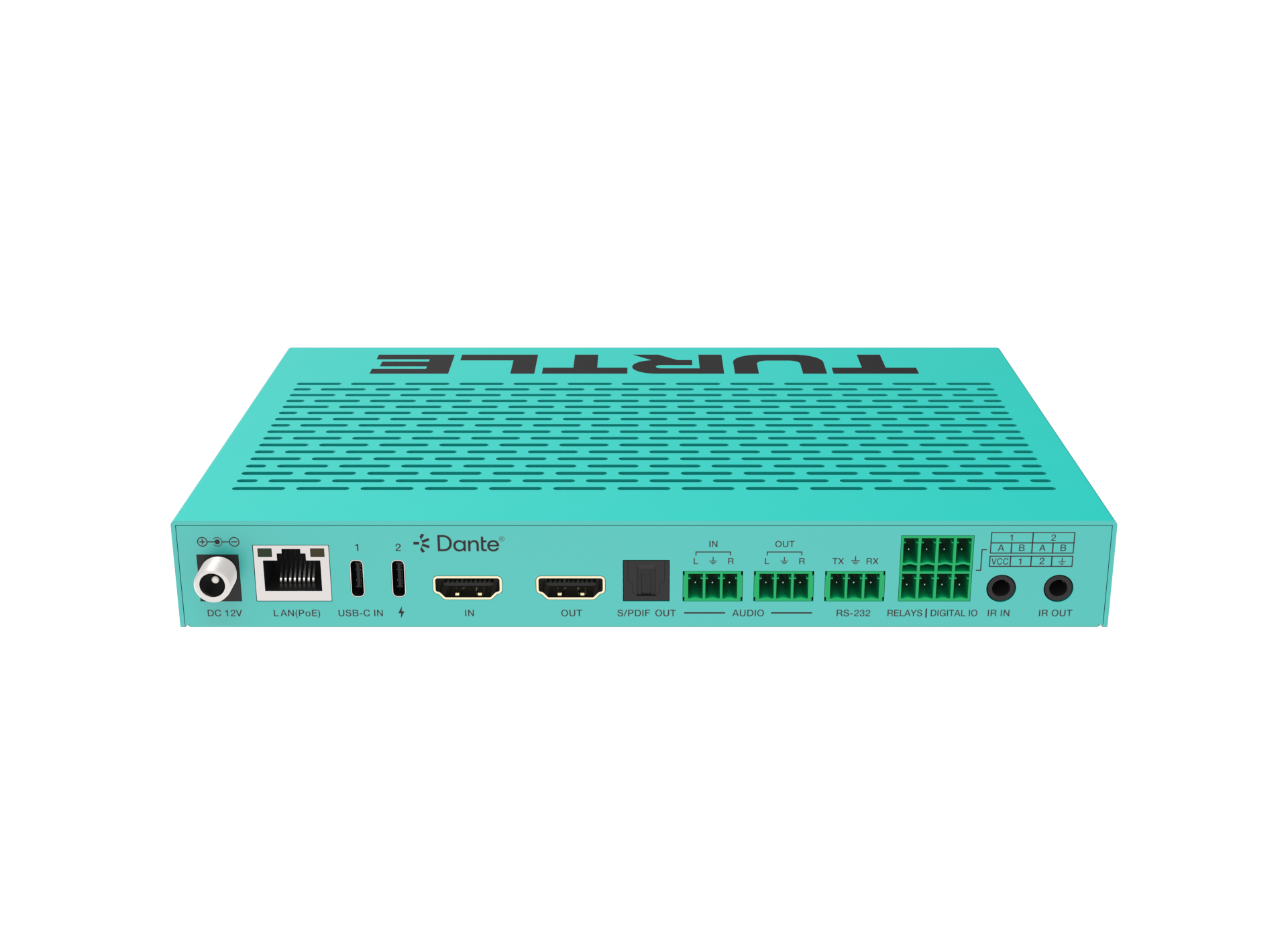 Turtle CHAZY 4K USB-C TX - HDMI 2.0 and USB-C to Dante AV-A and JPEG 2000 Encoder.