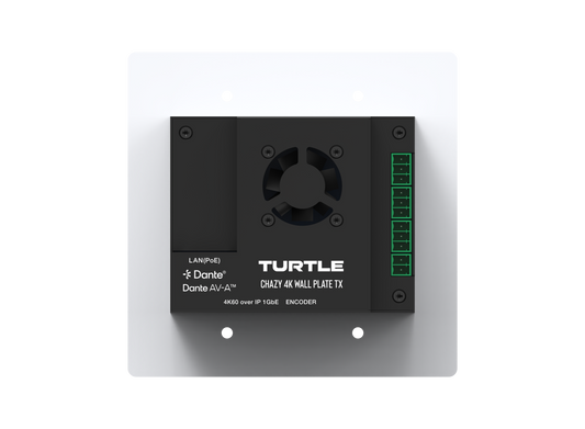 Turtle CHAZY 4K Wall Plate TX Dante AV-A JPEG 2000 Encoder.