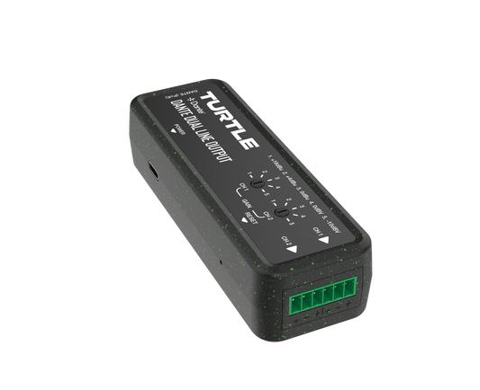 Turtle Dante Dual Channel Analog Line Output Adapter with Gain Controls.