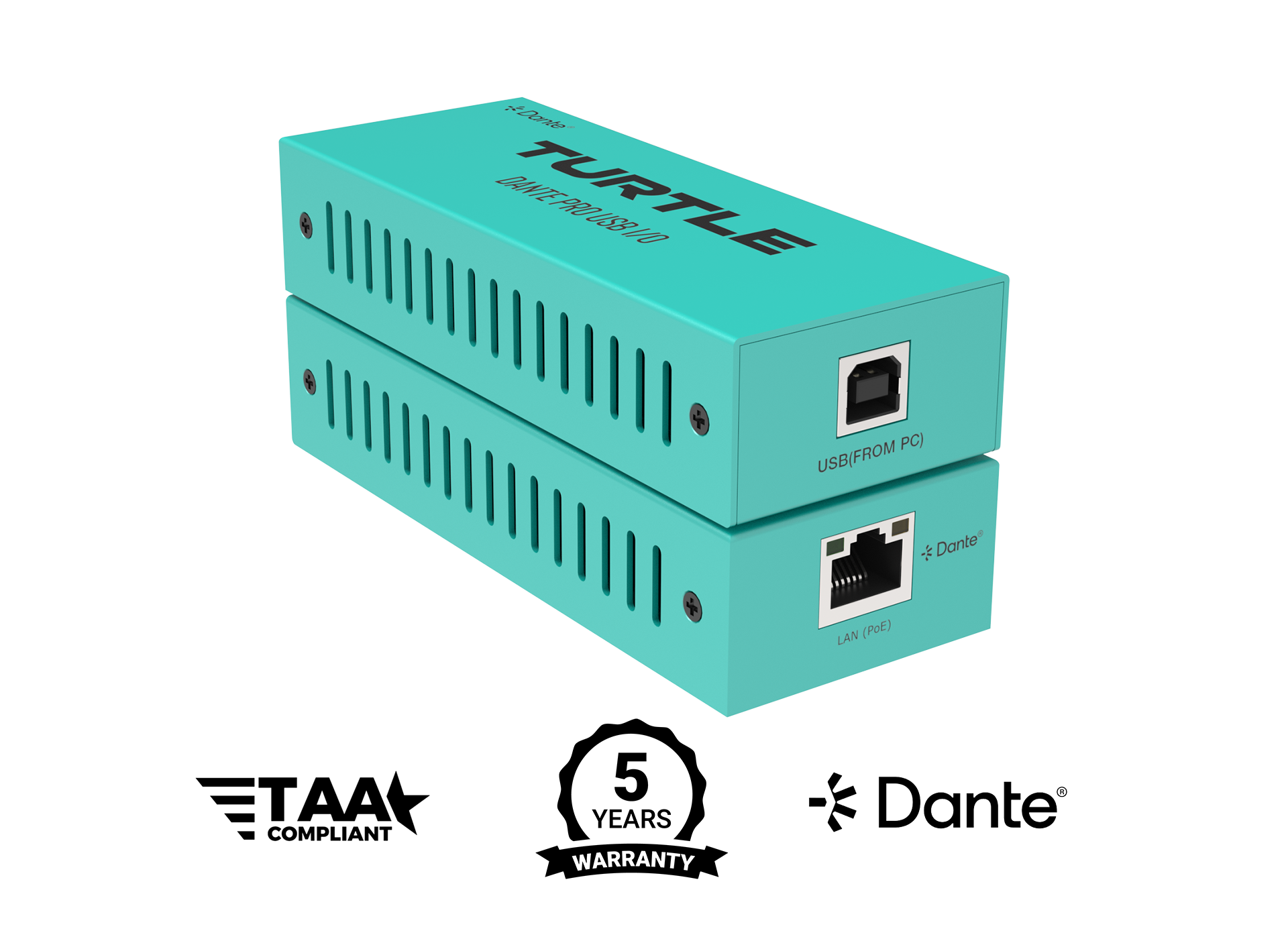 Turtle Dante Pro Dual Channel USB-C Input and Output.