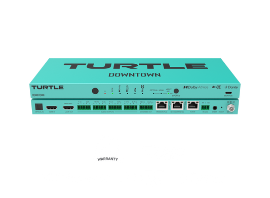 Turtle AV DOWNTOWN - Multi-channel Dolby Atmos and DTS to Dante Encoder.