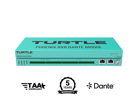 Turtle AV Phoenix 8x8 Dante Audio Bridge.