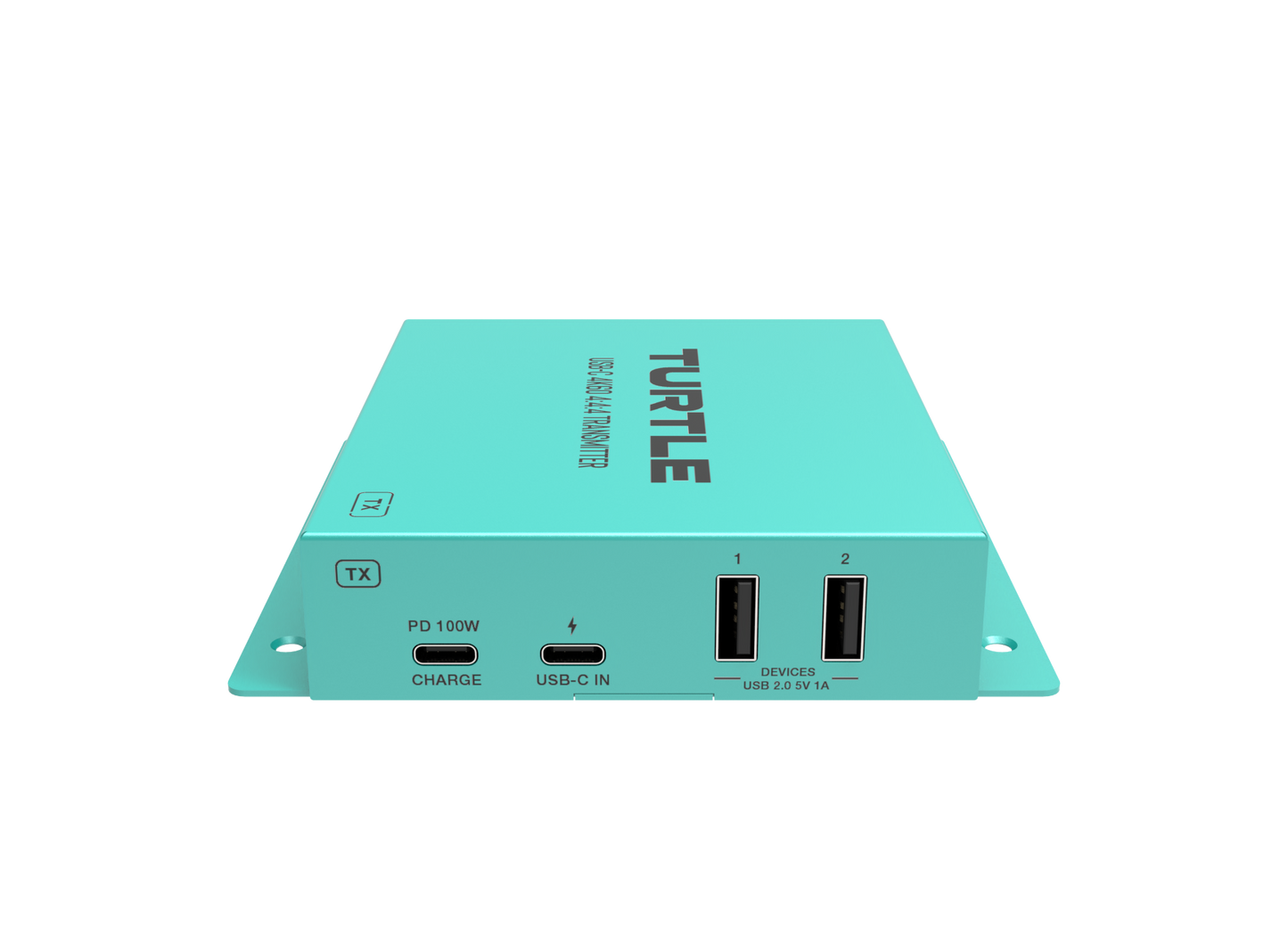 Turtle AV USB-C 4K60 4:4:4 video and USB 2.0 Extender Kit over CAT. Includes Host & Device Extenders