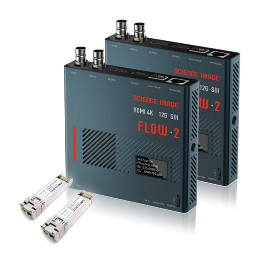 Science Image - Bundle with Two (2) FLOW 2 Up/Down/Cross Converters and Fiber SFP Modules.
