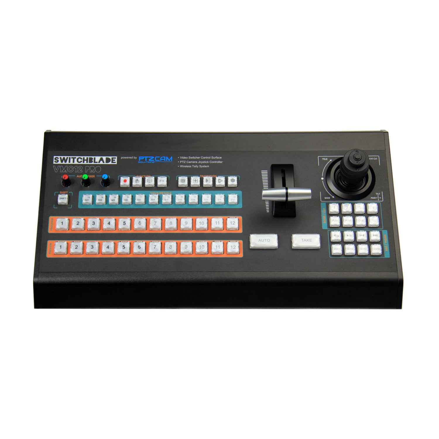 Switchblade VMC12 PRO - vMix Control Surface with PTZ Joystick.