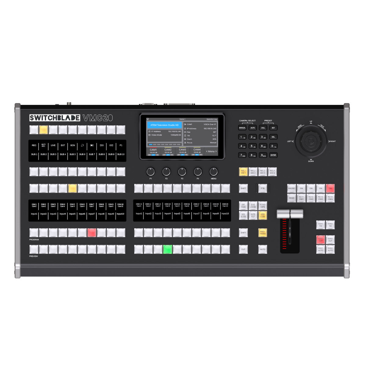 Switchblade LPU4 4U vMix 4K 16-channel SDI Production Switcher with VMC20 Control Surface