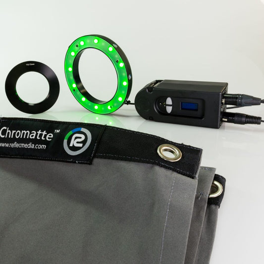 Reflecmedia 12'x7' Wideshot Drape with Medium Dual LiteRing and Controller.