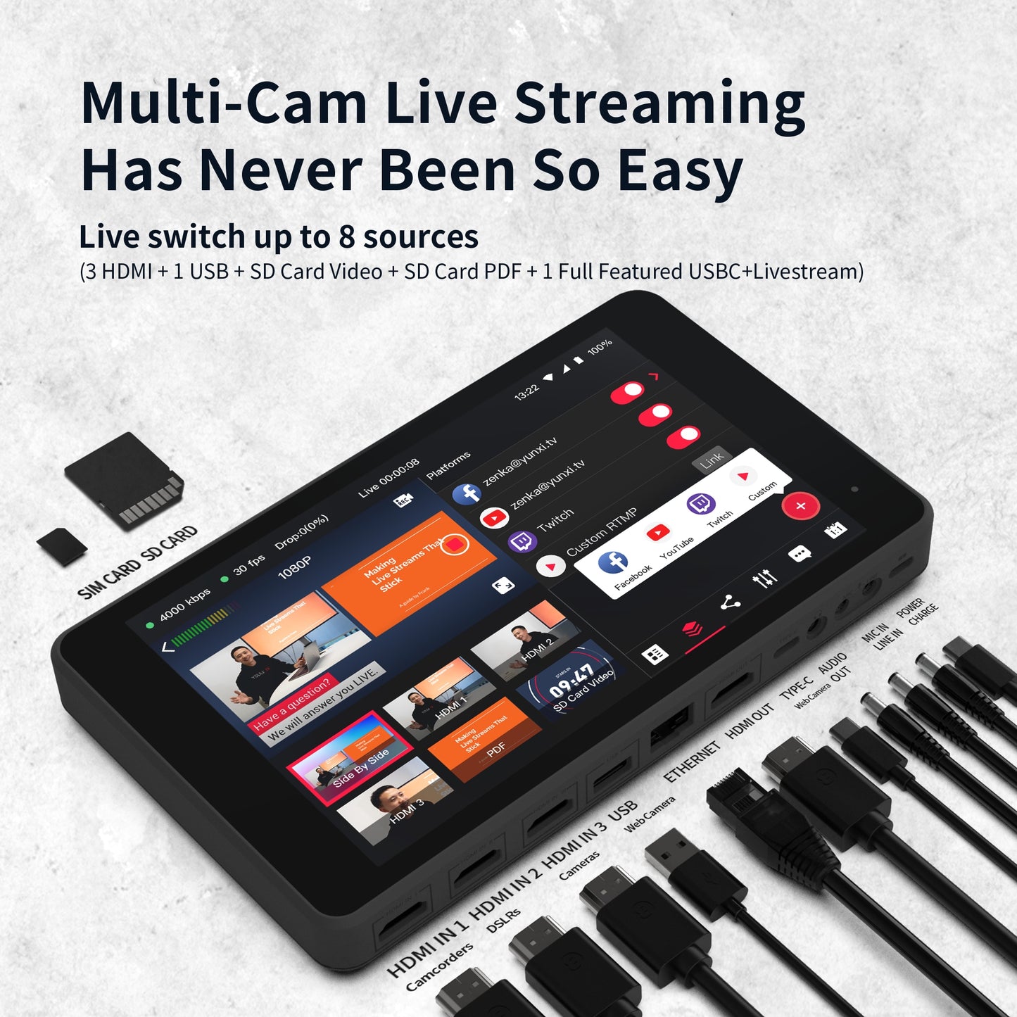 YoloLiv YoloBox PRO Portable Multicam Live Streaming Studio