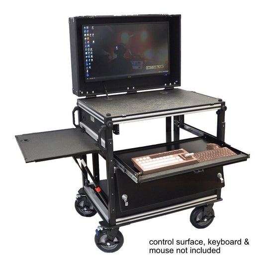Switchblade MPC (Mobile Production Cart) Base Kit with 4K Monitor, Drawer and PDU.