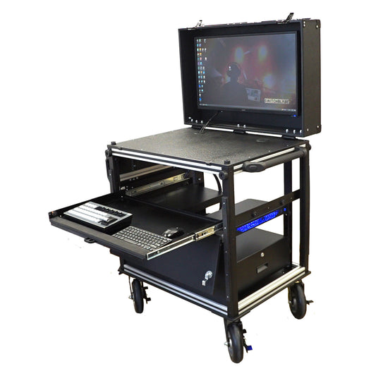 Switchblade MPC (Mobile Production Cart) Tier 1 Bundle with vMix 4K 4-input SDI Switcher.