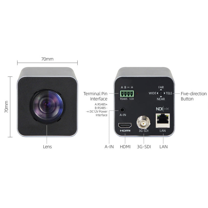 PTZCam POV X Box Camera - NDI SDI HDMI 20X Optical Zoom