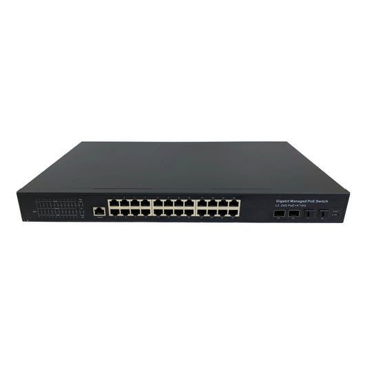 PTZCam 24-port POE+ Gigabit Network Switch with 4-port 10G SFP+