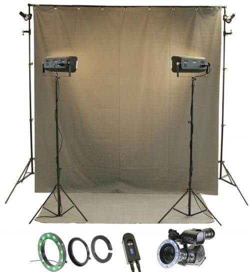 Reflecmedia 16'x10' Wideshot All-In-One Studio Kit with Small Dual LiteRing