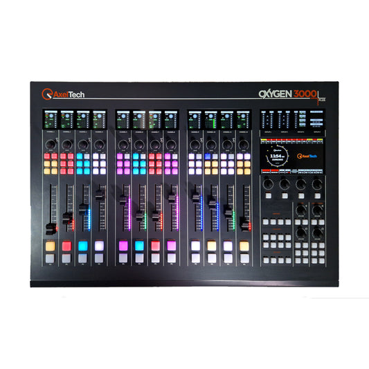 Axel Oxygen 3000 Plus Digital Broadcast 12 Fader Audio Console with 16 Channel Dante Interface
