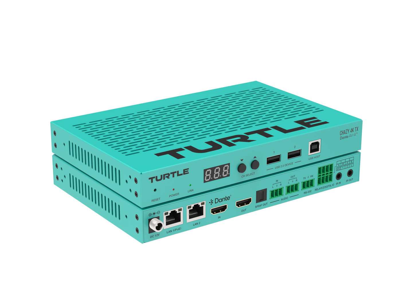 Turtle CHAZY 4K TX - HDMI 2.0 to Dante AV-A and JPEG 2000 Encoder