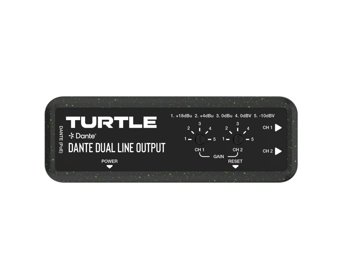 Turtle Dante Dual Channel Analog Line Output Adapter with Gain Controls