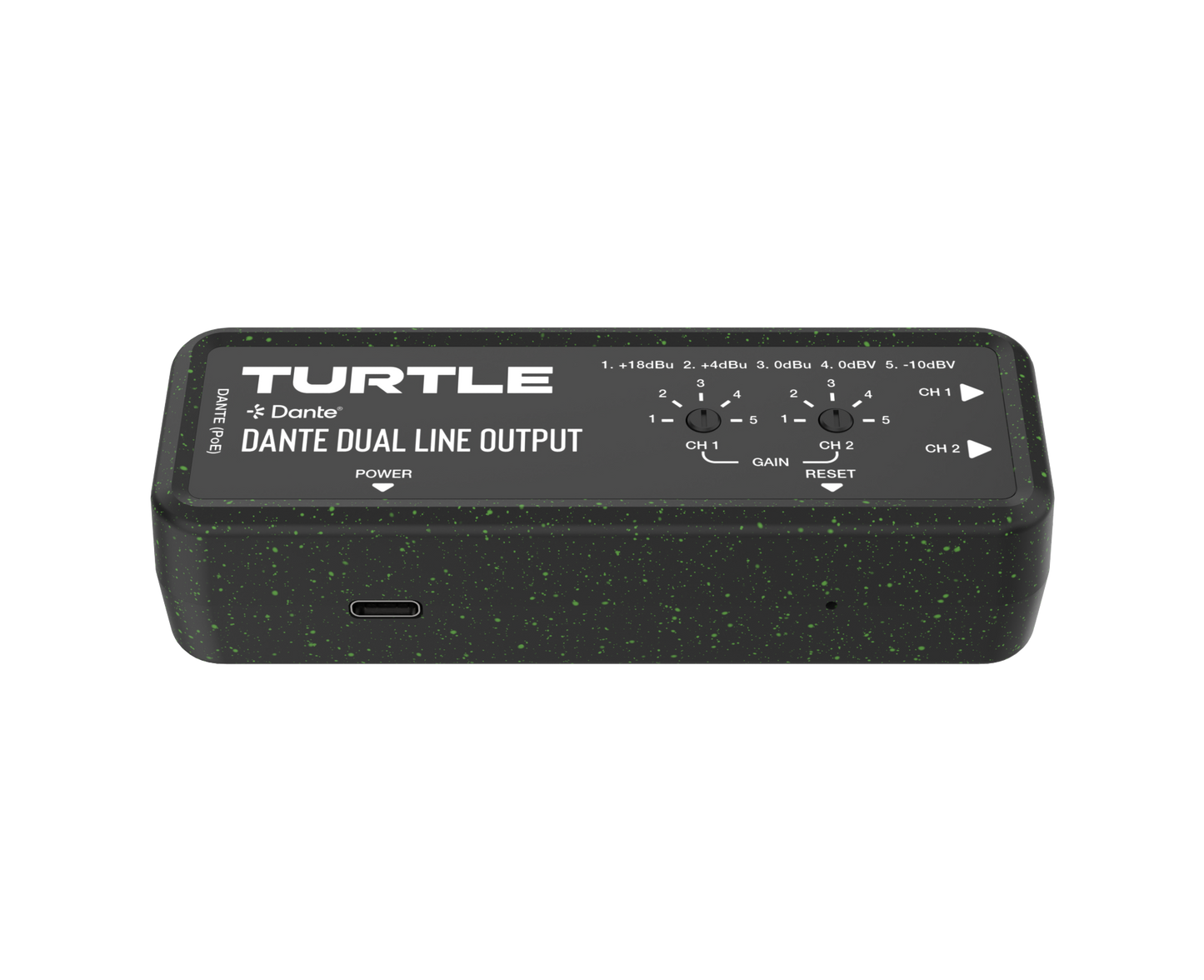 Turtle Dante Dual Channel Analog Line Output Adapter with Gain Controls