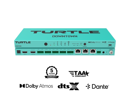 Turtle AV DOWNTOWN - Multi-channel Dolby Atmos and DTS to Dante Encoder