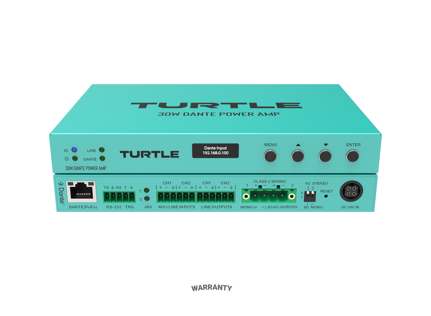 Turtle AV 30W PoE+ Dante Power Amp
