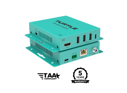 Turtle AV USB-C 4K60 4:4:4 video and USB 2.0 Extender Kit over CAT. Includes Host & Device Extenders