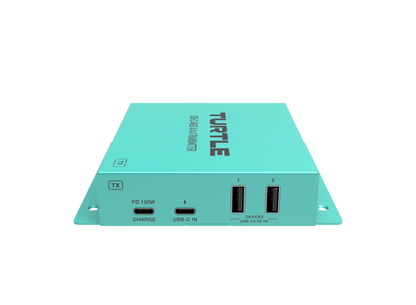 Turtle AV USB-C 4K60 4:4:4 video and USB 2.0 Extender Kit over CAT. Includes Host & Device Extenders